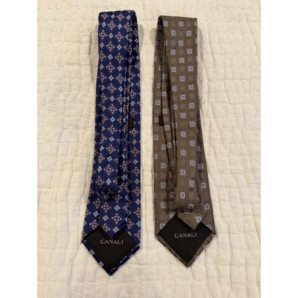 Pair of Canali Silk Ties Made In Italy - Picture 2 of 10